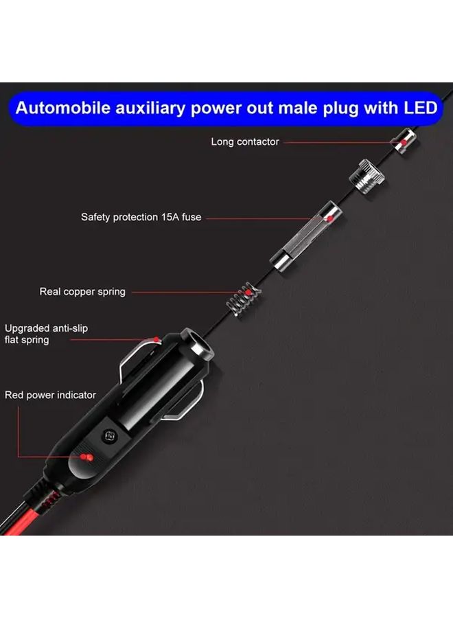 كابل تمديد XT60i إلى قابس سيارة 12AWG 12V نحاسي ذكر بطول 10 أقدام 36 فولت جهد تشغيل للمولدات المحمولة ومحطات الطاقة واستخدام السيارة والقارب - Image 4