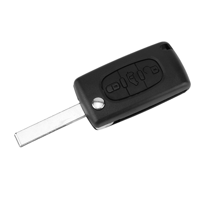 Flip Key Case 3 Button Remote Key Case with Blank Blade HU83 Type - ABS Plastic CNC Carving Durable Key Fob Cover for Car Protection - Image 4