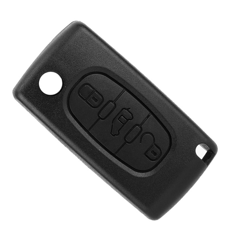 Flip Key Case 3 Button Remote Key Case with Blank Blade HU83 Type - ABS Plastic CNC Carving Durable Key Fob Cover for Car Protection - Image 1