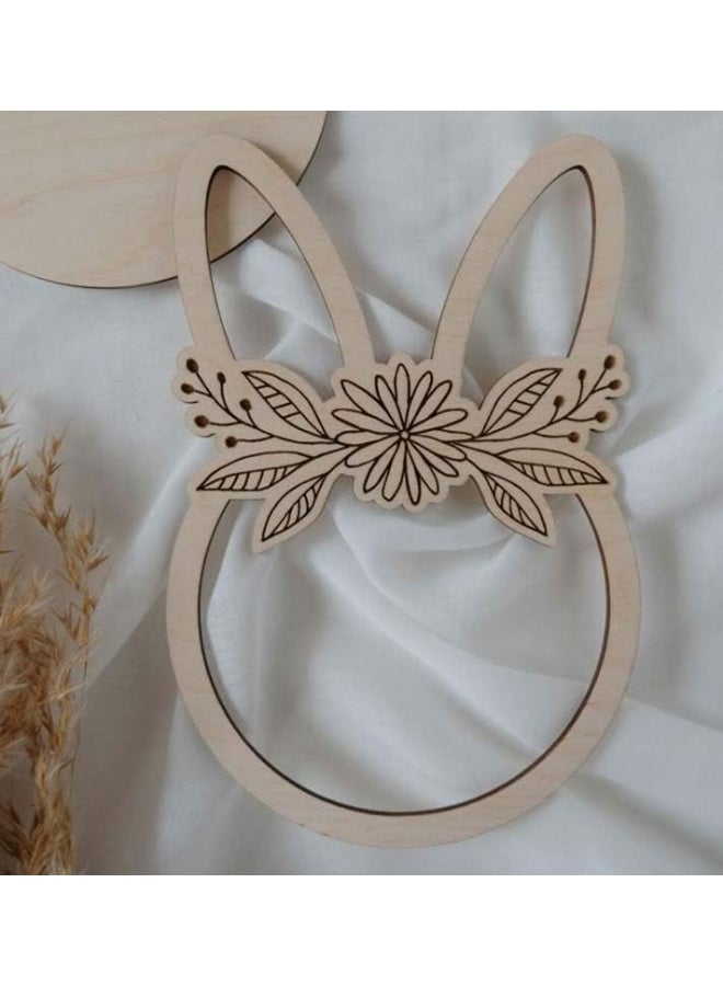 Horoof Home Horoof Home® Floral Wooden Bunny Head Ornament – Rustic Easter Wall Décor 