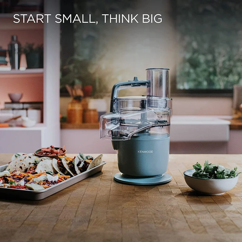 KENWOOD KENWOOD 2-in-1 Food Processor + Chopper 650W with 360° EXPRESS SERVE for Limitless Slicing/Grating, Powerful Versatility, Ultra Compact - Ready to Go in Your Kitchen Drawer FDP22.130GY Grey/Clear
