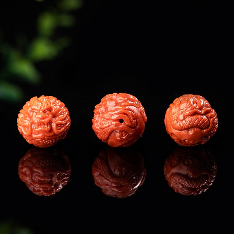 Natural South Red Agate Carved Buddha Head Tee Dragon Ball Hydro Bead Spacer Bead Cloud Wen Play Bodhi Diy Accessories - Image 1