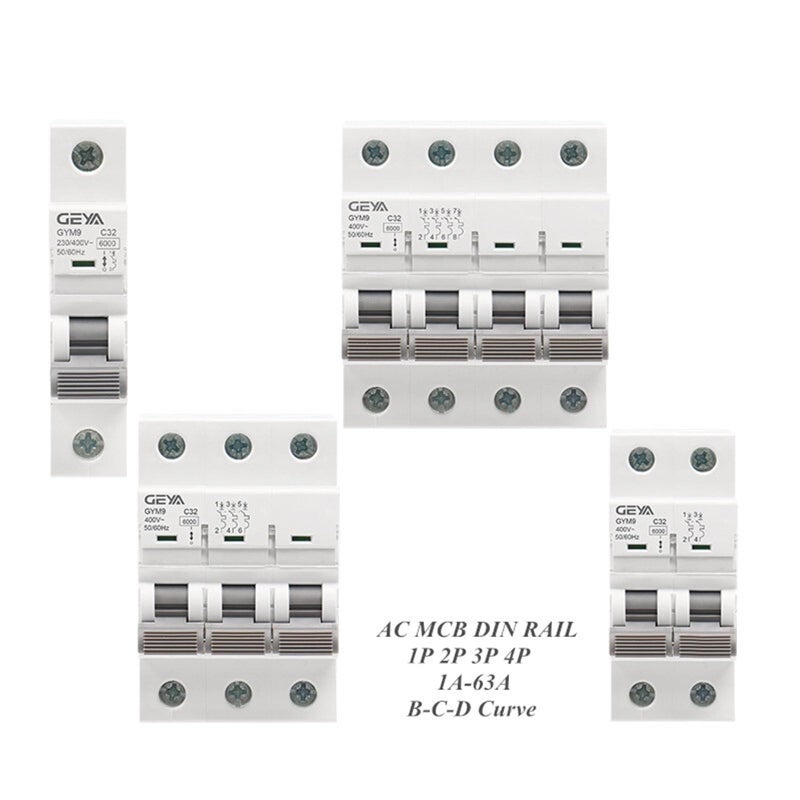 4 Pole C Curve 10A Mini Circuit Breaker 6A 63A AC Type Direct MCB Din Rail - Image 5
