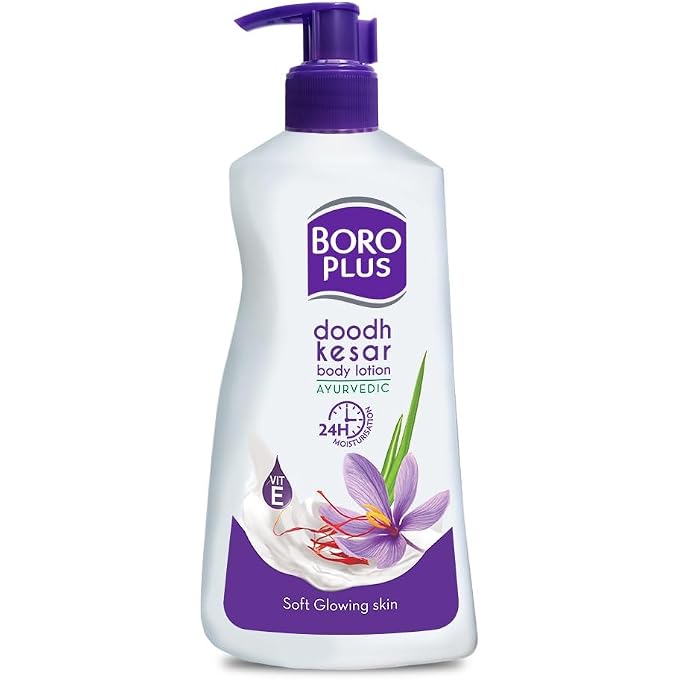 BoroPlus Doodh Kesar Body Lotion | Ayurvedic | 24 hrs Moisturisation | For Soft Glowing Skin | With Vitamin E |No Parabens|600ml - Image 1