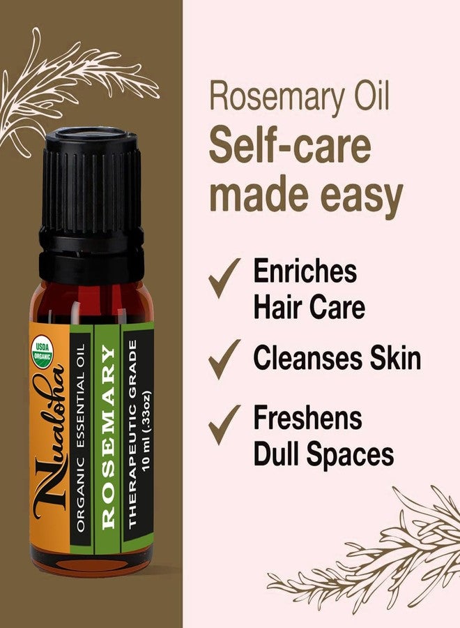 Nualoha Organic Rosemary Essential Oil, 100% Pure and Natural Therapeutic Grade For Hair Growth, Skin, Body, Aromatherapy and Massage (10 ml) - Image 4