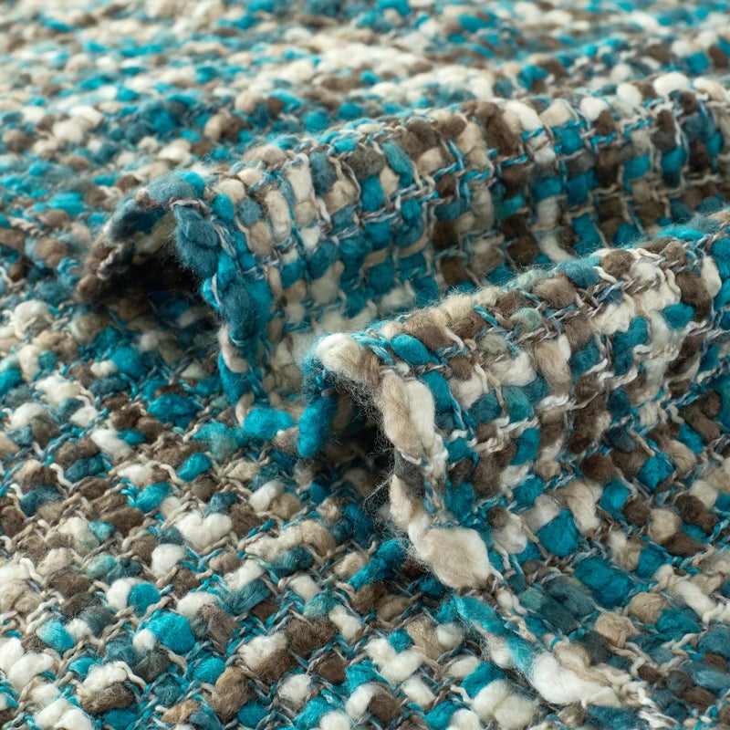 GINAMUSE Multi-Color Teal Cable Woven Throw Blanket for Couch,50"X60" Boho Style Textured Blankets for Home Decor,Super Soft Warm Cozy Chunky Blanket with Decorative Tassels for Bed and Sofa - Image 3