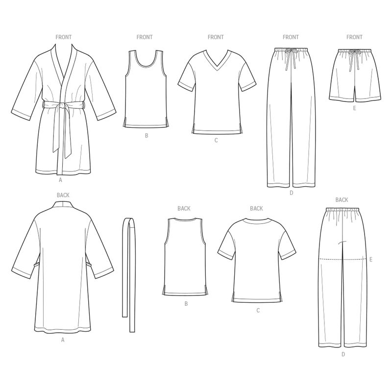 Simplicity US1563A Easy to Sew Teen's, Men's and Women's Pajama Sewing Pattern Kit, Code 1563, Sizes XS-XL - Image 2