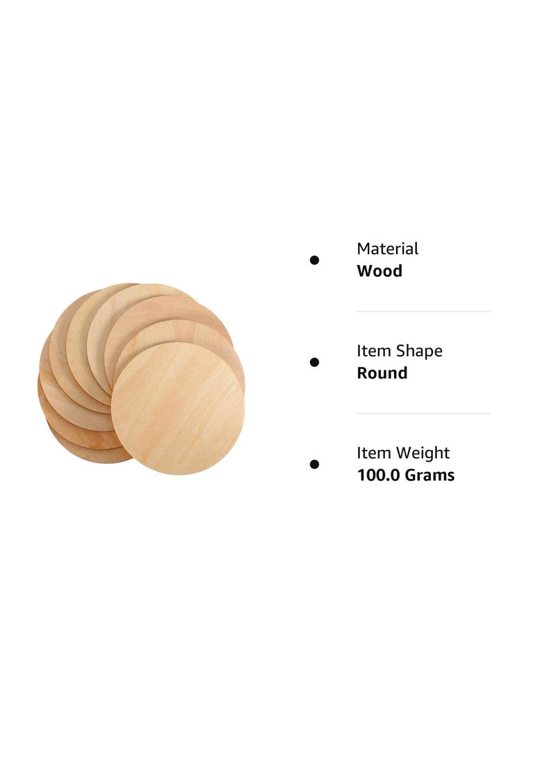G Gojeeva GOJEEVA Premium Wooden 11X11 Inches Circle Shape Unfinished MDF Pine Board for DIY Projects25MM Thickness Wooden Pine BoardGift for ArtistOil Pastel Color Board 11X11 InchesBrownPack of 20  - Image 4