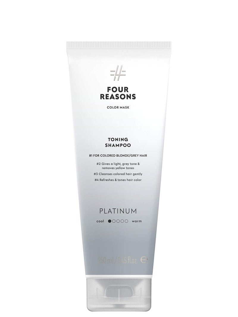 FOUR REASONS Color Depositing Shampoo for Color Treated Hair - Platinum Blonde/Grey, Sulfate Free Grey Hair Toner, , 8.45 Fl Oz - Image 1