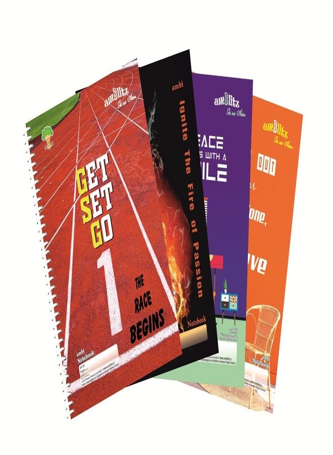 amblitz Spiral Notebook | UnRuled | 300 Pages | Pack of 4 | A4 Size | 70 GSM Thick Paper | Spiral Notebook Combo | - Image 1