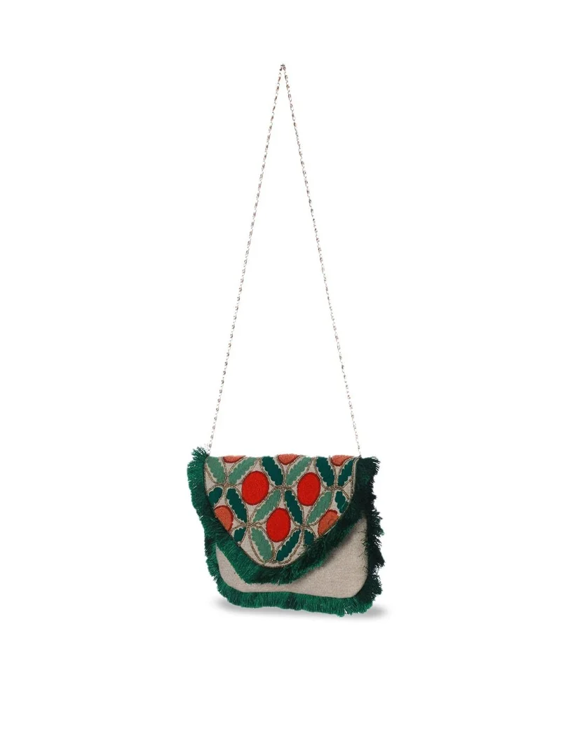 Priyaasi Green Structured Sling Bag