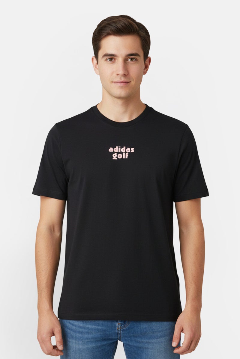 Adidas Men Sportswear Fit Short Sleeve Outdoor T-Shirt, Black - Image 1