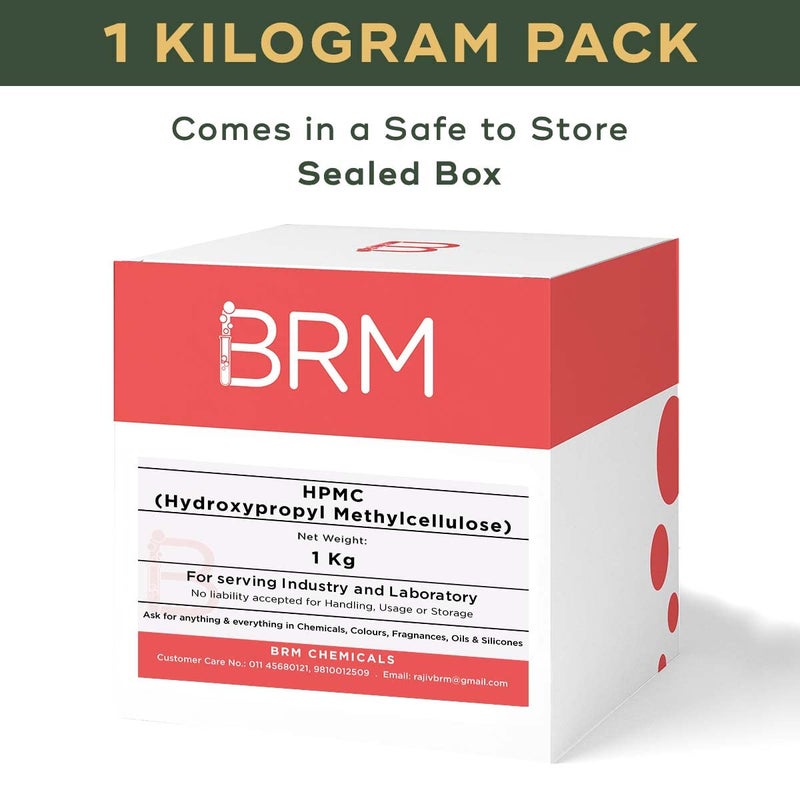 BRM CHEMICALS BRM Chemicals HPMC Hydroxypropyl Methylcellulose 1 KG For Soap Making Shampoo Making Cosmetic Making DIY Personal Care For Face Hair Skin Body  - Image 2