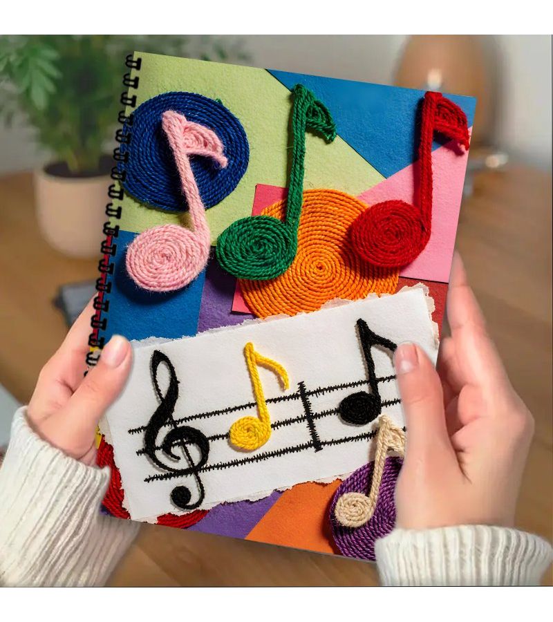A4 Piano Staff Notebook 50 Sheets 100 Pages Music Book with Piano Key Cover - Image 3