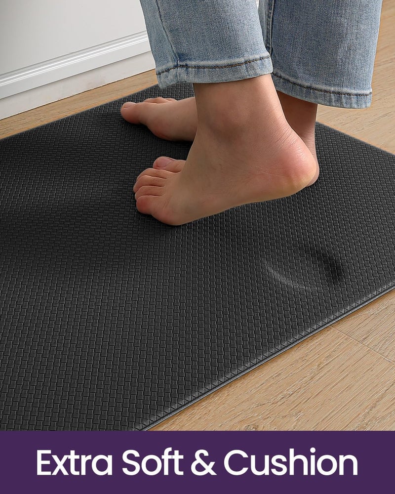 DEXI Kitchen Floor Mats Cushioned Anti Fatigue,17x59, Standing Runner Rug Waterproof, Comfort Memory Foam Padded for Front Sink Laundry, Black - Image 3