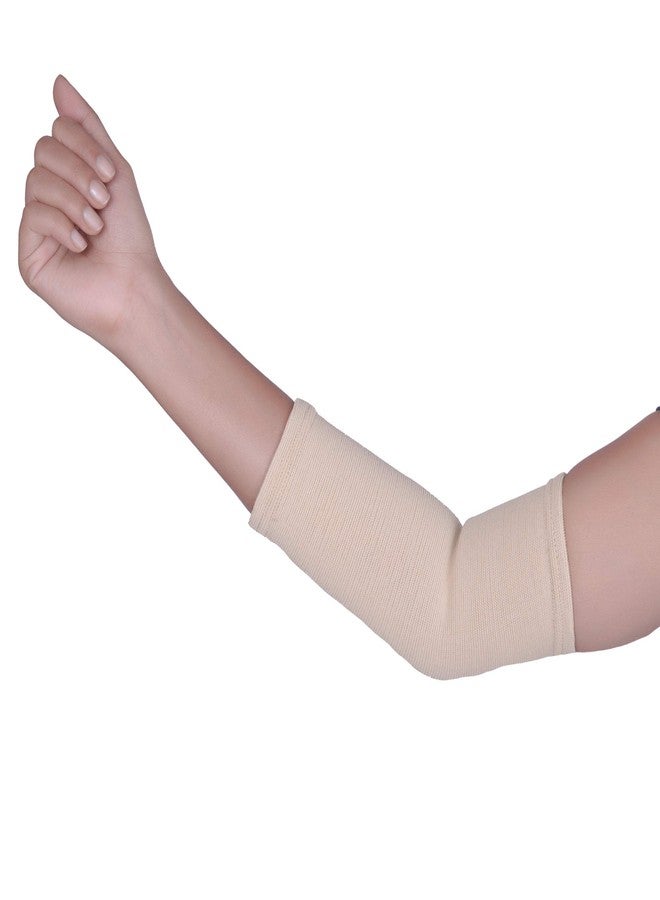Orthtex Elbow Support Sleeve For Elbow Cap Pain, Playing, Gym, Sports For Men & Women [Cream, 3XL] (1 Pair) - Image 2