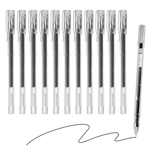 M.G M&G Gel Pen Medium Point 0.5mm, 12 Pcs Smooth Black Gel Ink Rollerball Pen for Home Office Writing Note Taking Journaling Business, Style 5 - Image 1
