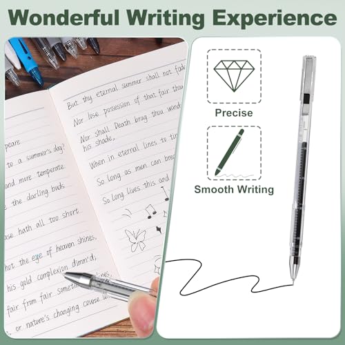 M.G M&G Gel Pen Medium Point 0.5mm, 12 Pcs Smooth Black Gel Ink Rollerball Pen for Home Office Writing Note Taking Journaling Business, Style 5 - Image 3