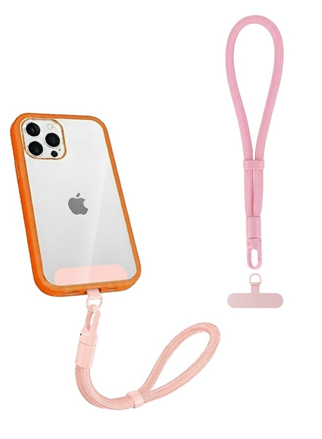 Neyecam Adjustable Phone Wrist Strap with Tether Tabs, Tear-Resistant Polyester Lanyard for Smartphones, Keys, USB – Pink - Image 1