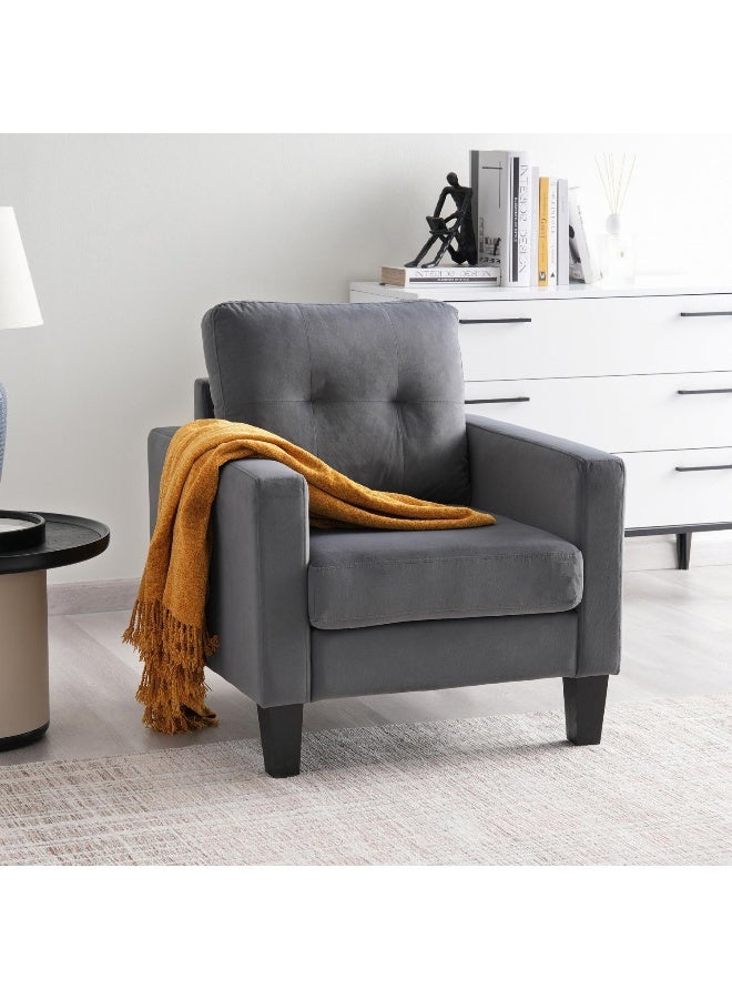 Pan Home Albus Single Seater Sofa Dark Grey - Image 1