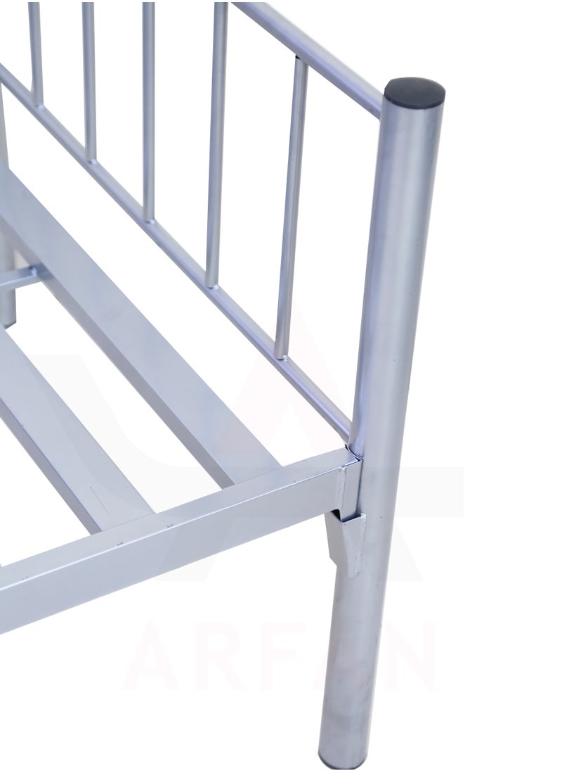 AFT - Premium Sturdy Metal Bed Frame - Single Size (90 cm x 190 cm) with Robust Construction, Sleek Silver Finish, Superior Weight Capacity, and Space-Saving Design for Bedrooms, Guest Rooms, and Dormitories. Gray (Arfan) - Image 1