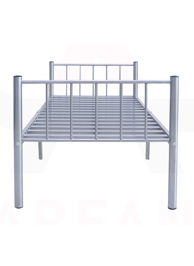 AFT - Premium Sturdy Metal Bed Frame - Single Size (90 cm x 190 cm) with Robust Construction, Sleek Silver Finish, Superior Weight Capacity, and Space-Saving Design for Bedrooms, Guest Rooms, and Dormitories. Gray (Arfan) - Image 1