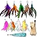 LogFaadCoi 10Pack of Vibrant Feathered Cat Toy Refills Perfect Wand Attachments for Indoor Cats Enhance Your Pets Playtime with These Exciting Replacement Feather Cat Toys - Image 3