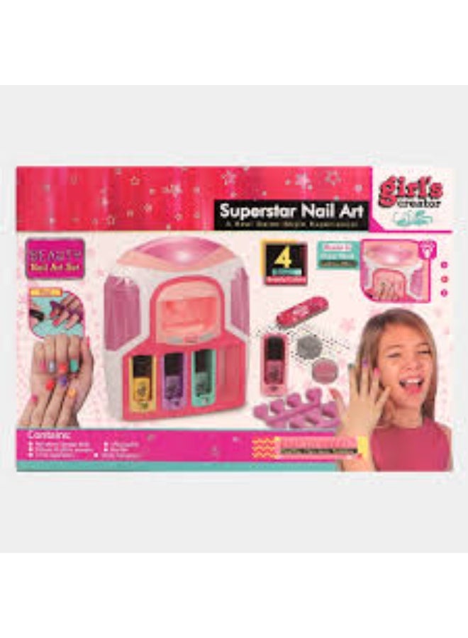 مجموعة صالون فن الأظافر للفتيات مع 4 ألوان من طلاء الأظافر - جهاز مانيكير سهل للأطفال - Image 3