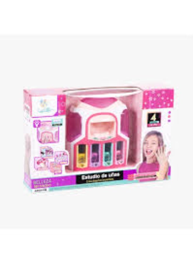 مجموعة صالون فن الأظافر للفتيات مع 4 ألوان من طلاء الأظافر - جهاز مانيكير سهل للأطفال - Image 2