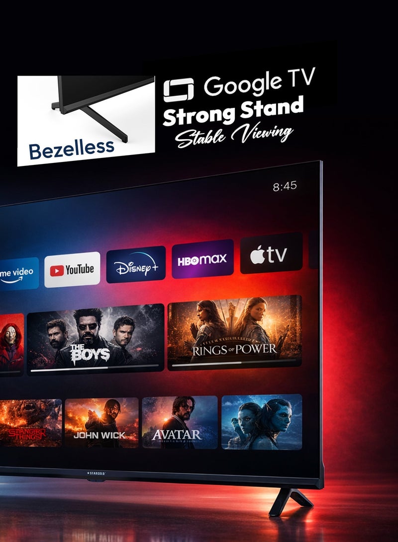 STARGOLD Best 55 inch Smart TV Metal Frameless UHD 55 inch Google TV with 2GB RAM, 16GB Storage, Bluetooth 5.1, WiFi, Dolby Audio, HDR 10, Gaming TV, 55-inch IPS Panel, 60Hz Refresh Rate, 55-inch 4K UHD Smart TV, Magic Remote, 55-inch TV Box, Google Assistant, 55 inch TV Screen, Best TV for World Cup  55 inch Smart TV Sale, and Dynamic Backlight - Image 4
