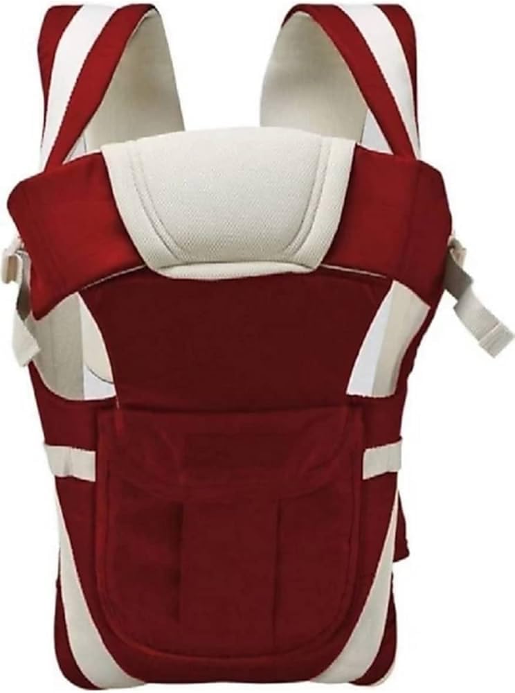 MELVIS Baby Carrier Bag with 4 Carry Positions, Adjustable Hands-Free Baby Toddler Front & Back Carrier for 4 to 24 Months Baby, Baby Sefty Belt/Child Safety Strip, Max Weight Up to 15 Kgs (Maroon) - Image 1