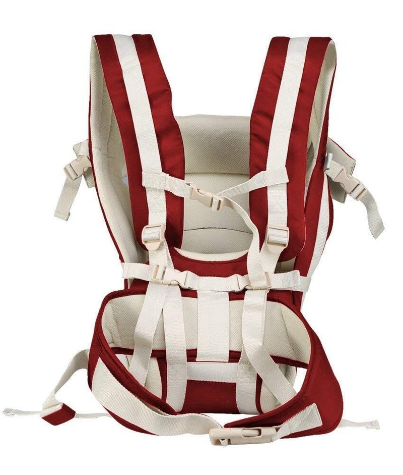 MELVIS Baby Carrier Bag with 4 Carry Positions, Adjustable Hands-Free Baby Toddler Front & Back Carrier for 4 to 24 Months Baby, Baby Sefty Belt/Child Safety Strip, Max Weight Up to 15 Kgs (Maroon) - Image 3