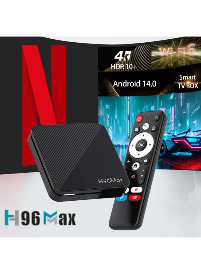 H96 Max Android 14.0 TV Box 2026, H96 MAX H313 4K Ultra HD Streaming Device for TV | 2GB RAM + 16GB ROM, Smart TV Box with Voice Remote, BT 5.4, USB 3.0, HDR 10, 2.4G & 5G WiFi 6 - Image 1