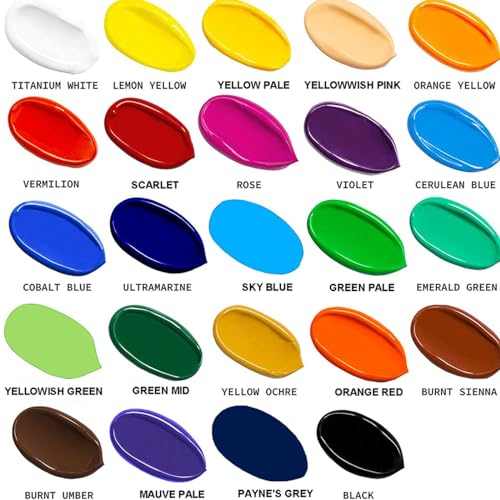 SNOW COOLER Acrylic Paint Set for Painting, 24 Vibrant Acrylic Colors 30ml for Canvas, Wood, Fabric, Leather, Cardboard, Paper and Crafts - Image 3