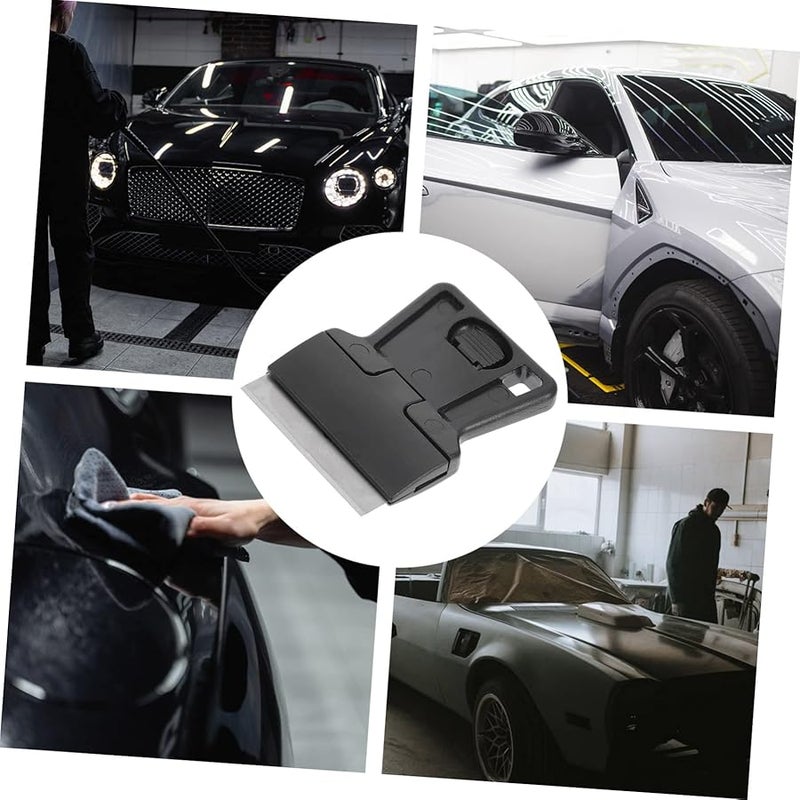 4Pcs Multi Purpose Cleaning Razor Scraper Spatula Plastic Black Window Tabs - Image 4