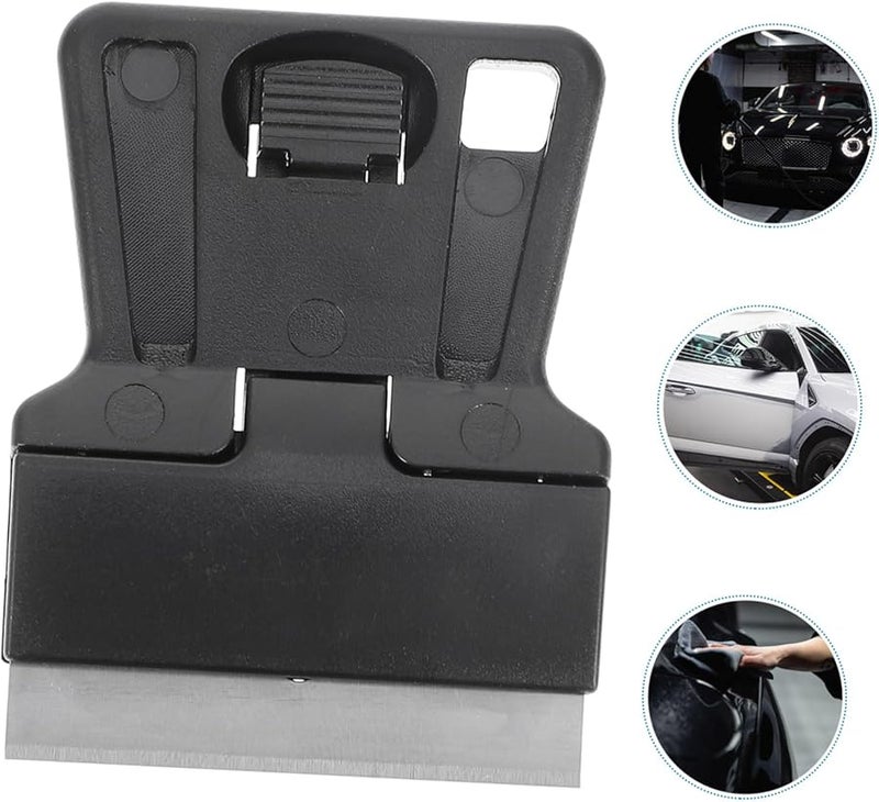 4Pcs Multi Purpose Cleaning Razor Scraper Spatula Plastic Black Window Tabs - Image 5