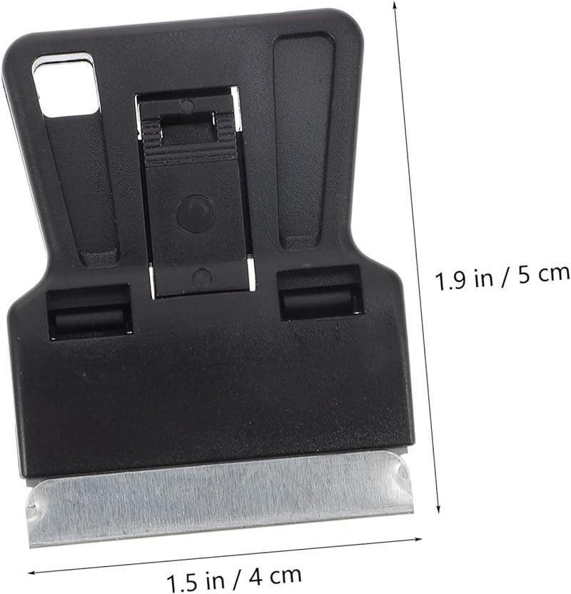 4Pcs Multi Purpose Cleaning Razor Scraper Spatula Plastic Black Window Tabs - Image 3