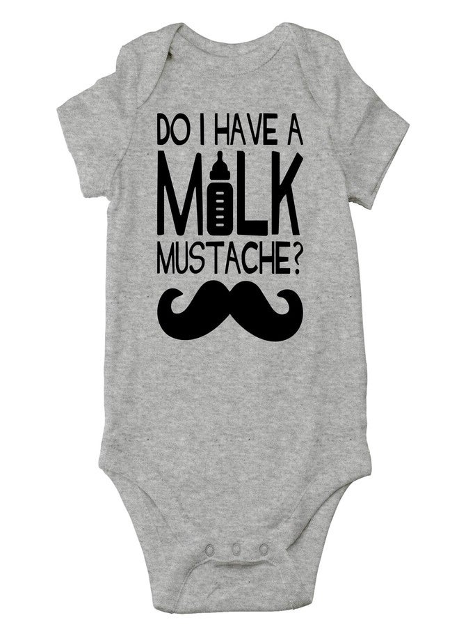 CBTwear Do I Have a Milk Mustache - Baby Clothes - Funny Newborn Bodysuit Outfits for Boys and Girls (12 Months, Heather Grey) - Image 1