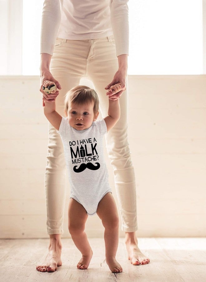 CBTwear Do I Have a Milk Mustache - Baby Clothes - Funny Newborn Bodysuit Outfits for Boys and Girls (12 Months, Heather Grey) - Image 3