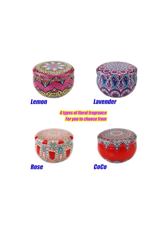 The Bros Scented Candles Gift Set,Aroma Candles Set of 4 Flavors for Women,Natural Soy Wax Aromatherapy, Portable Travel Candle Gift for Ramadan, Birthday, Mother's Day, Anniversary - Image 3