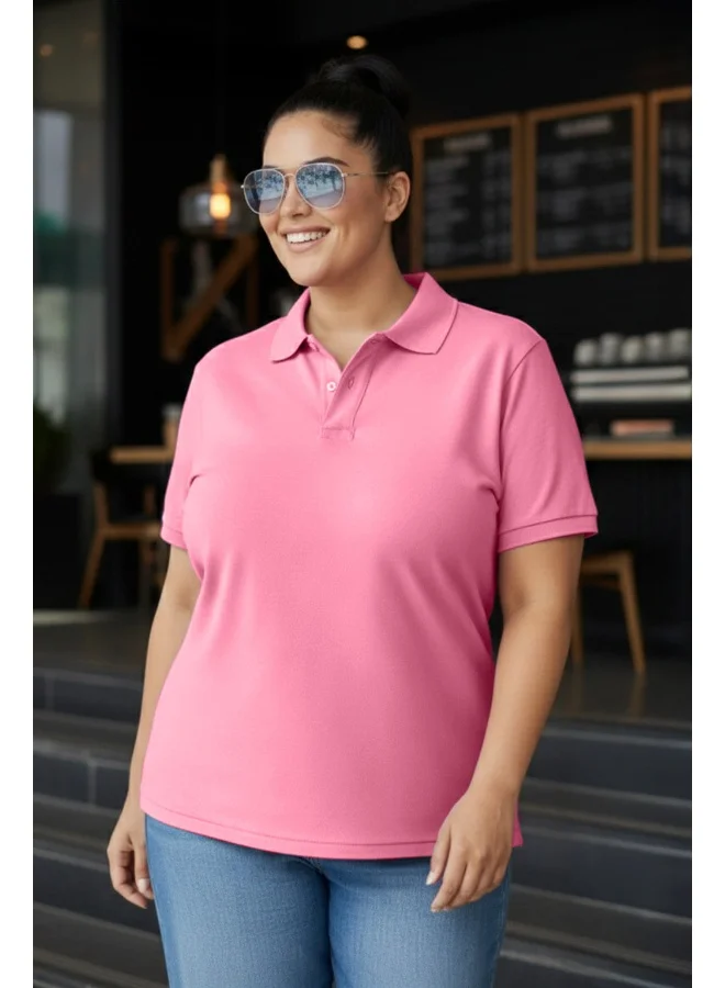 Juneberry Juneberry Women Plus Size Polo T-Shirt  Regular Fit  Casual Wear