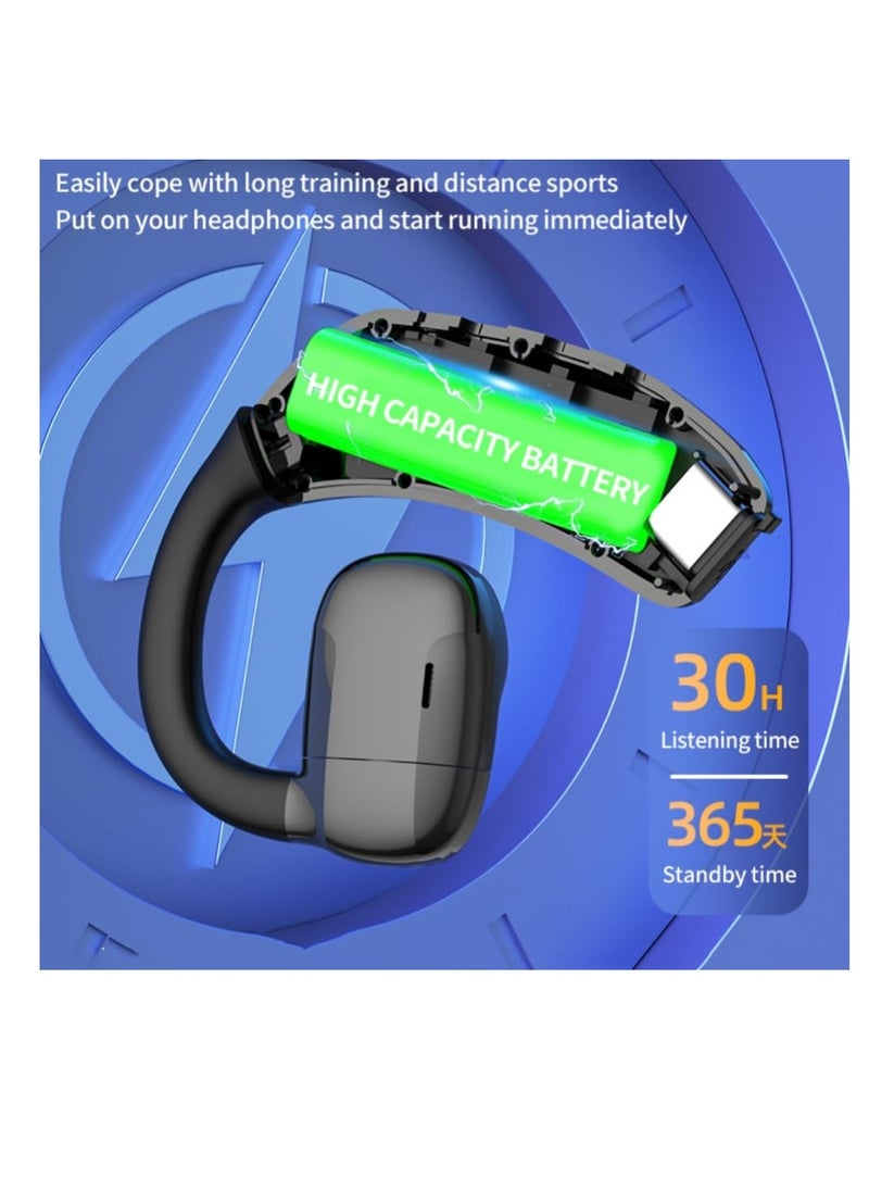 Excefore - Bluetooth Headset V5.3, Wireless Handsfree Earpiece Built-in Mic Noise Cancelling, 30Hrs HD Calling, LED Display, Hands-Free Bluetooth Earphone for Driving, Business, Office, Black - Image 1