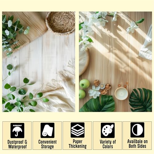 HomeArt 3 Sheet 2 in 1 Marble Product Photography Backdrop 3D Flat Lay Tabletop Double-Sided 20x29 Photo Background PVC Wrinkle Free for Small Products Food, Cosmetics Shoot (Pack of 3, Combo 1) - Image 3