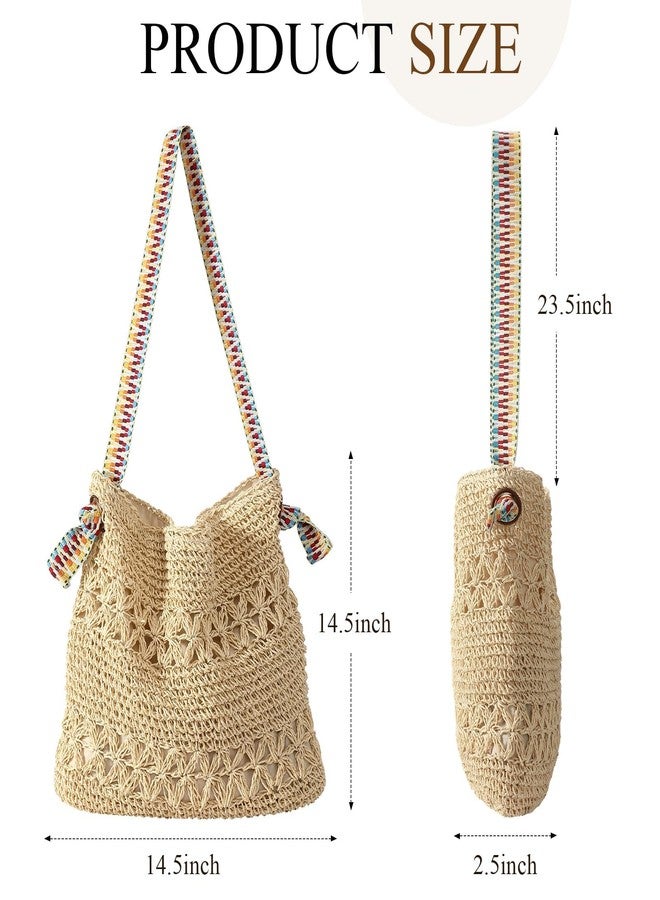 MTRoyaldia Beach Bags for Women - Women Beach Tote Bag, Summer Mesh Hollow Shoulder Tote for Holiday Market - Image 3