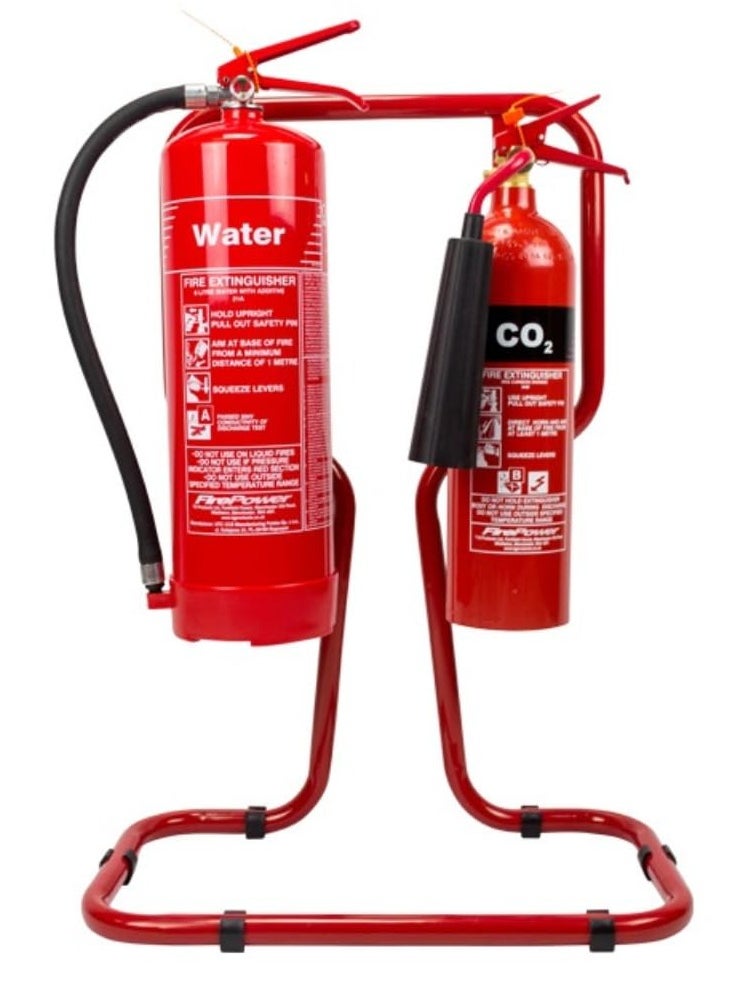 Generic Double Fire Extinguisher Stand - Red Colour  - Image 1