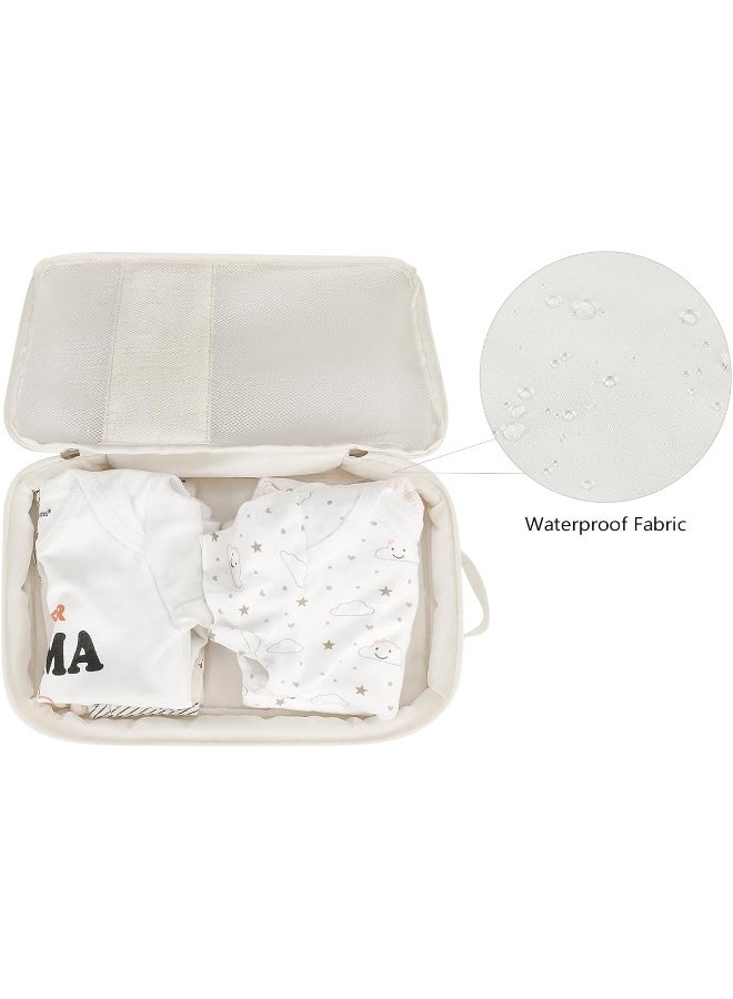 MOMIGO Baby Diaper Bag Organizer Pouches - 2 Pack Waterproof Pod Hanging Diaper Bag Cute Bear Mesh Bag Reusable, Washable or Baby Cloth Diapers (White) - Image 4