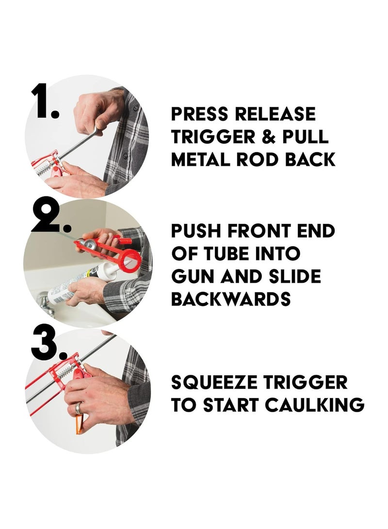 باتكس سيليكون أسيتيك متعدد الأغراض SL212، شفاف، مع مسدس سد - عبوة من 4 قطع - Image 3