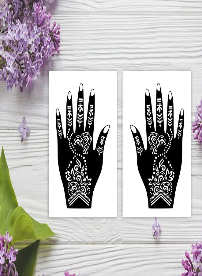 Komstec Traditional Henna Style Mehndi Sticker for Girls For Palm And Finger One Set For Both Hand Easy-to-Use Henna - Image 2