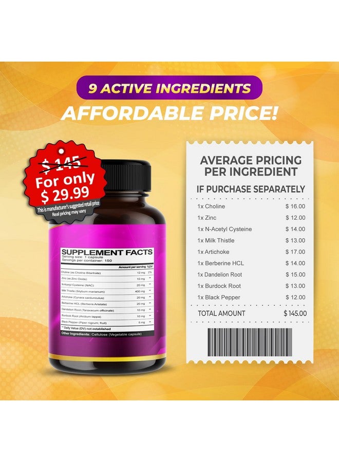 VEGATOT Organic Milk Thistle Complex 9 in 1 Formula - with Milk Thistle Artichoke NAC Zinc Dandelion Berberine Burdock Black Pepper (150 Count (Pack of 1)) - Image 4