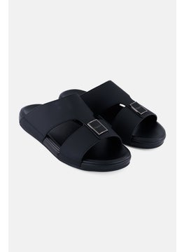 Algspar Men Double Strap Slip On Arabic Sandals, Black  - Image 1